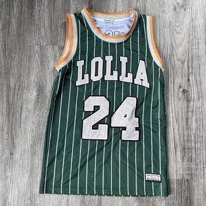 Lollapalooza Chicago 2024 Limited Edition Basketball Jersey S green stripe
